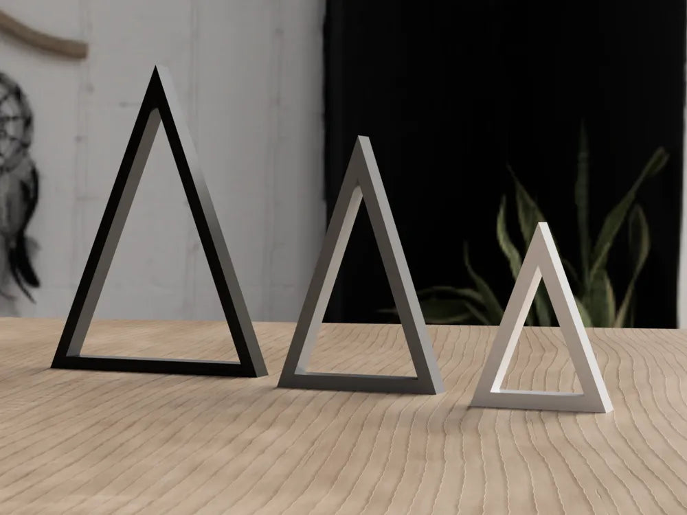 Minimalistiske 3D-printede juletræer i sæt