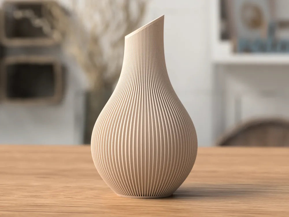 Riflet Japandi vase i lys farve