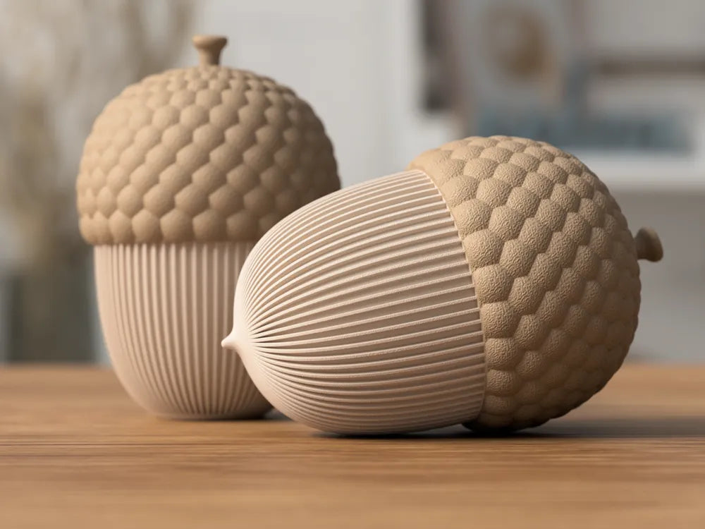 3D-printet agern beholder med skruelåg