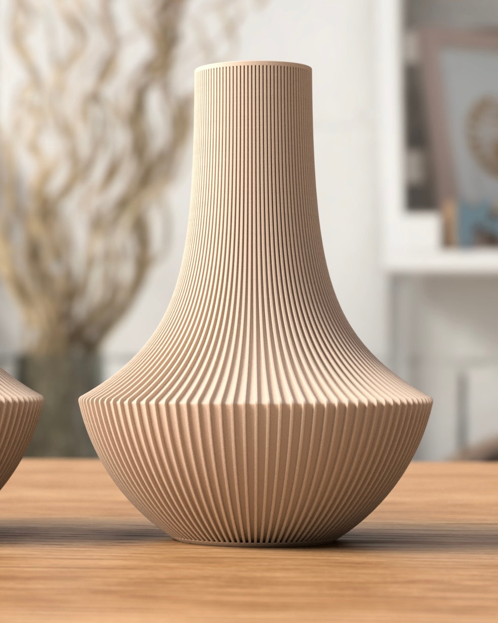Shinto vase ribbet japansk-nordisk design