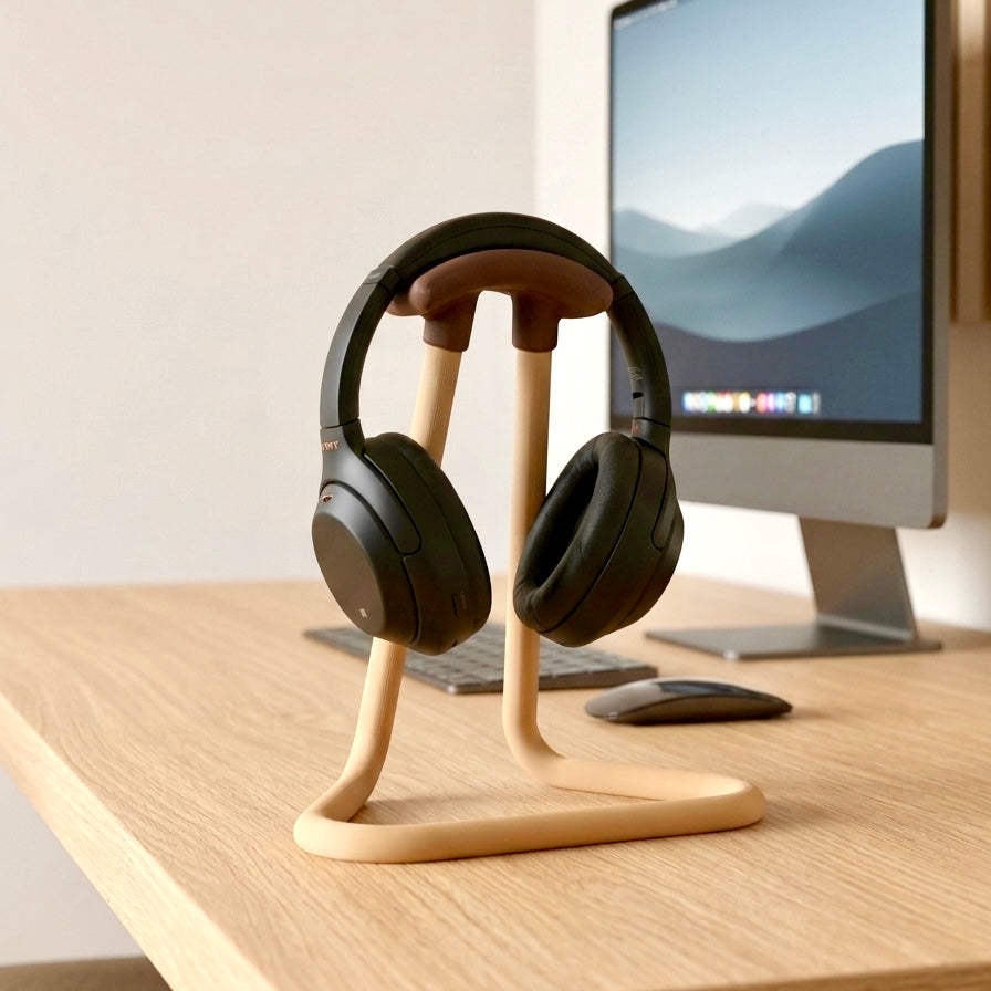 Minimalistisk høretelefon-holder til skrivebord