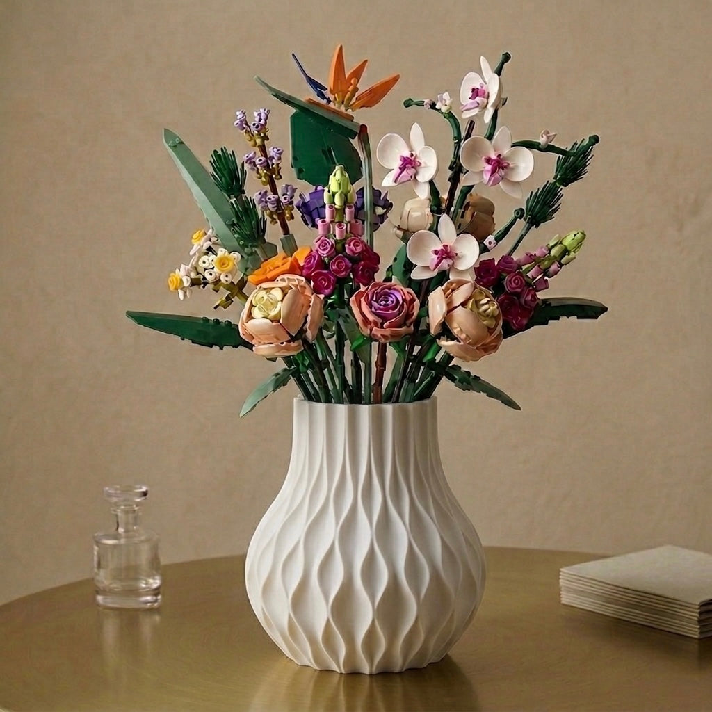 Flow vase til Legoblomster i muted green