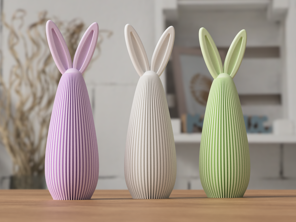 Høj minimalistisk 3D-printet påskehare