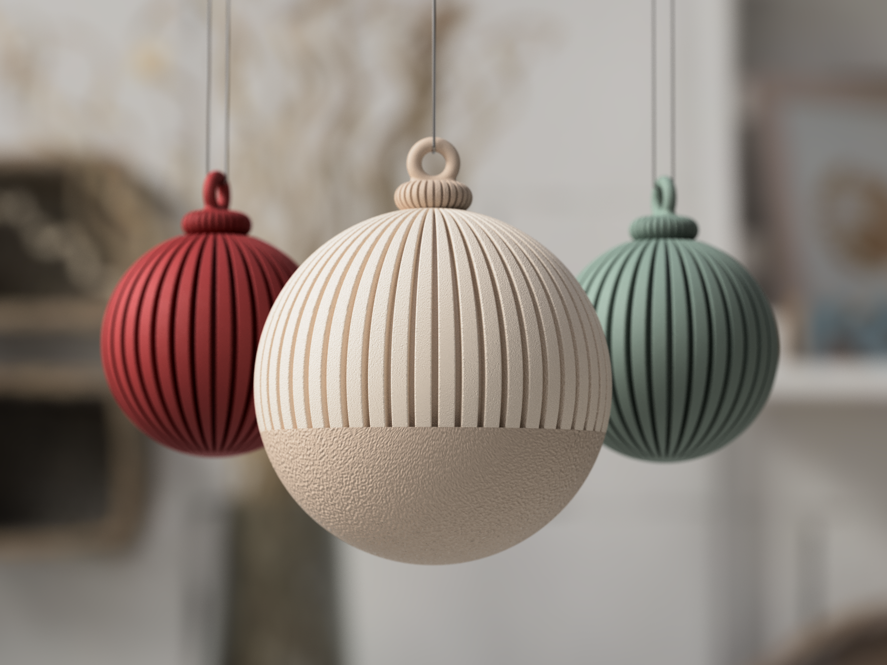 Japandi stil julekugle (Beholder)