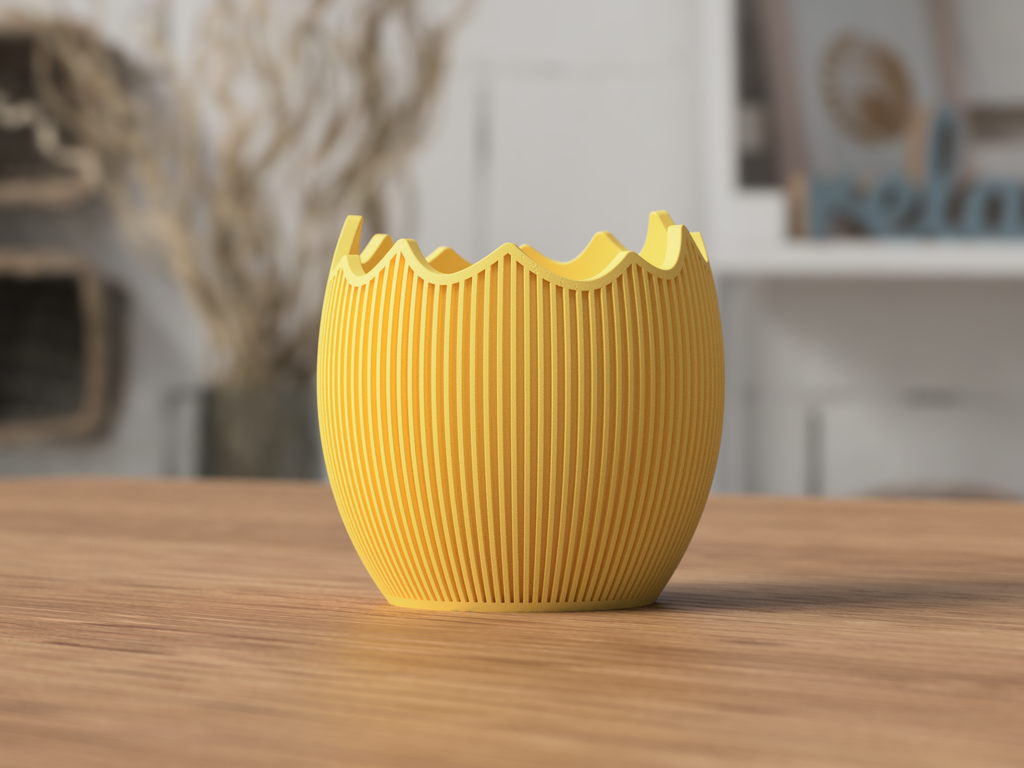 Pastelfarvede 3D-printede påskeæg på række
