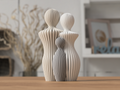 3D-printet familiefigur med forældre og barn