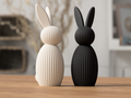Minimalistisk 3D-printet påskehare i pastel