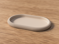 Minimalistisk 3D-printet pyntebakke i beige