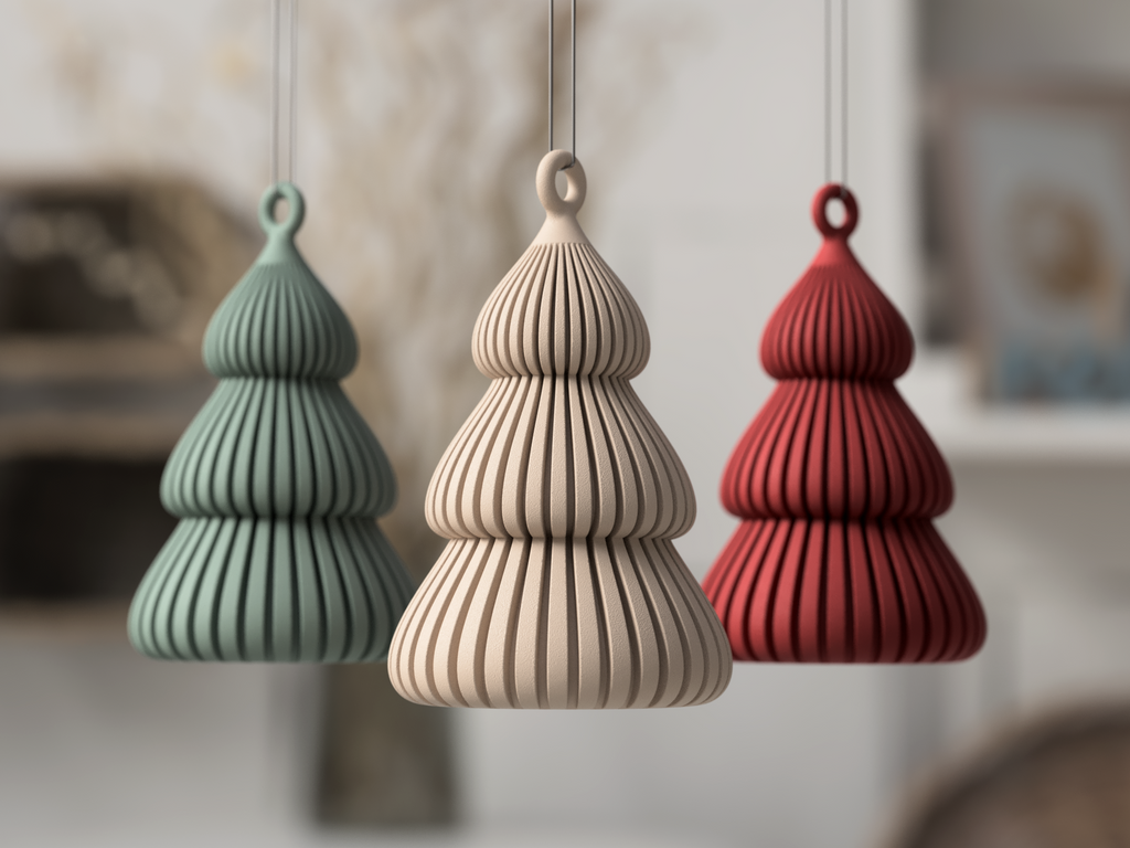 Nordisk juletræsornament i beige